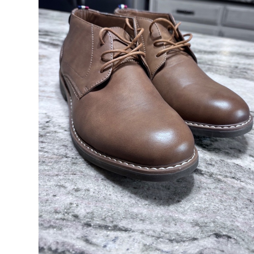 Saddlebred Chukka Boots Faux Leather‎ Brown Mens 8.5 Business Casual Classic